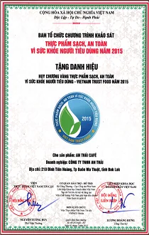 Gold Medal For Clean And Safe Food 2015