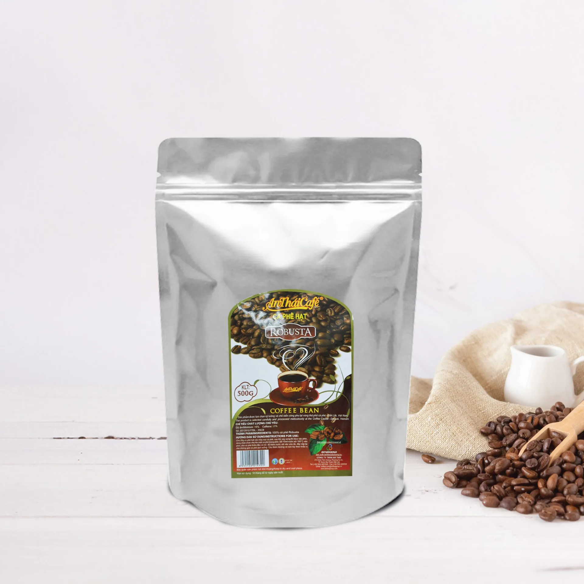 Roasted Robusta Coffee Beans 500g - AnTháiCafé