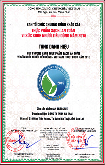 Gold Medal For Clean And Safe Food 2015